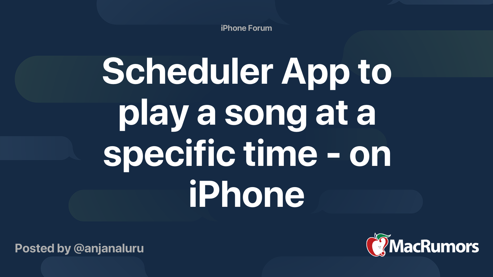 Scheduler App To Play A Song At A Specific Time On IPhone MacRumors