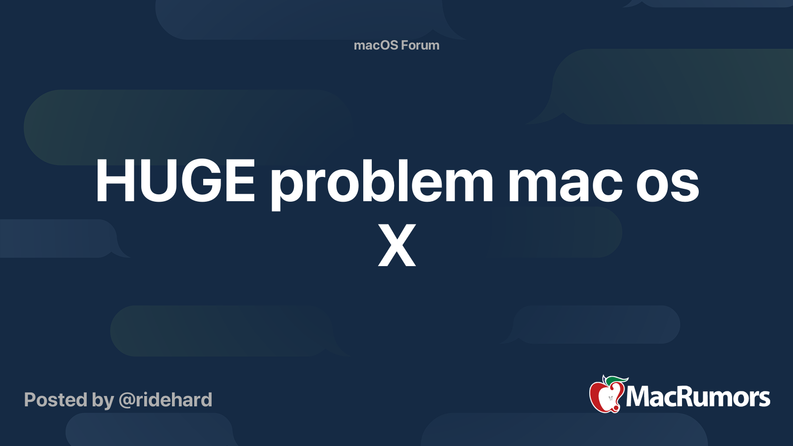 Huge Problem Mac Os X Macrumors Forums