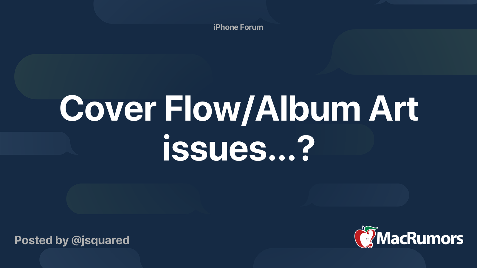 Cover Flow/Album Art issues...? MacRumors Forums