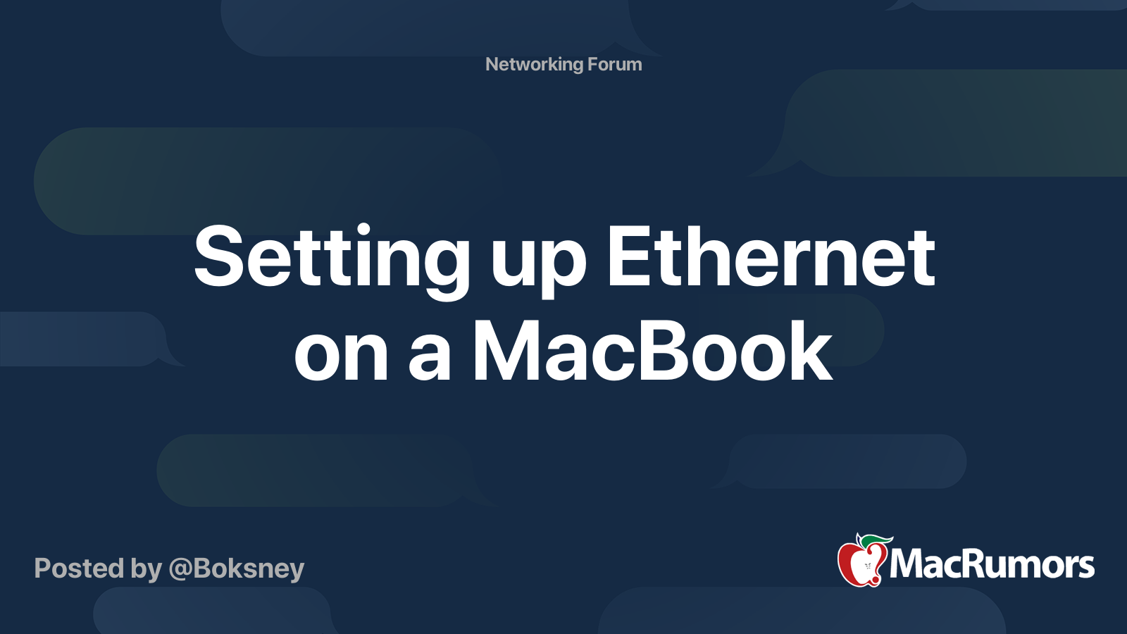 Setting up on a MacBook MacRumors Forums