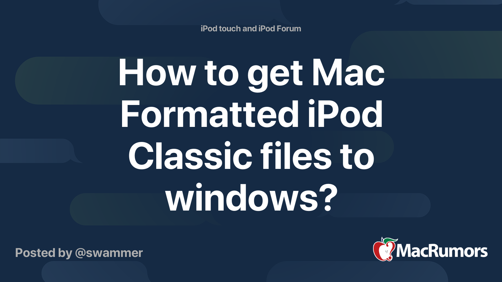 Mac formatted ipod to pc transfer free download