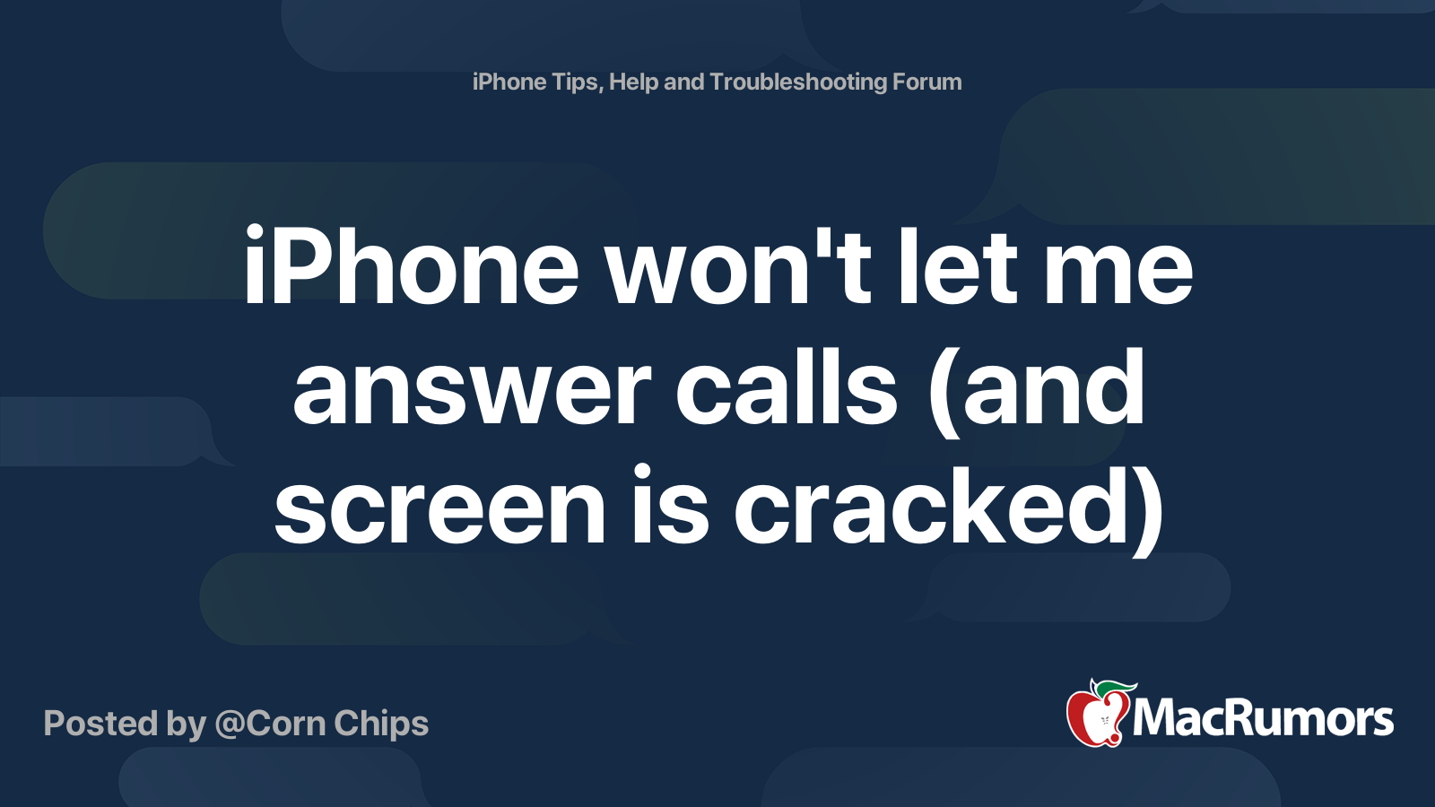 iPhone won't let me answer calls (and screen is cracked) | MacRumors Forums