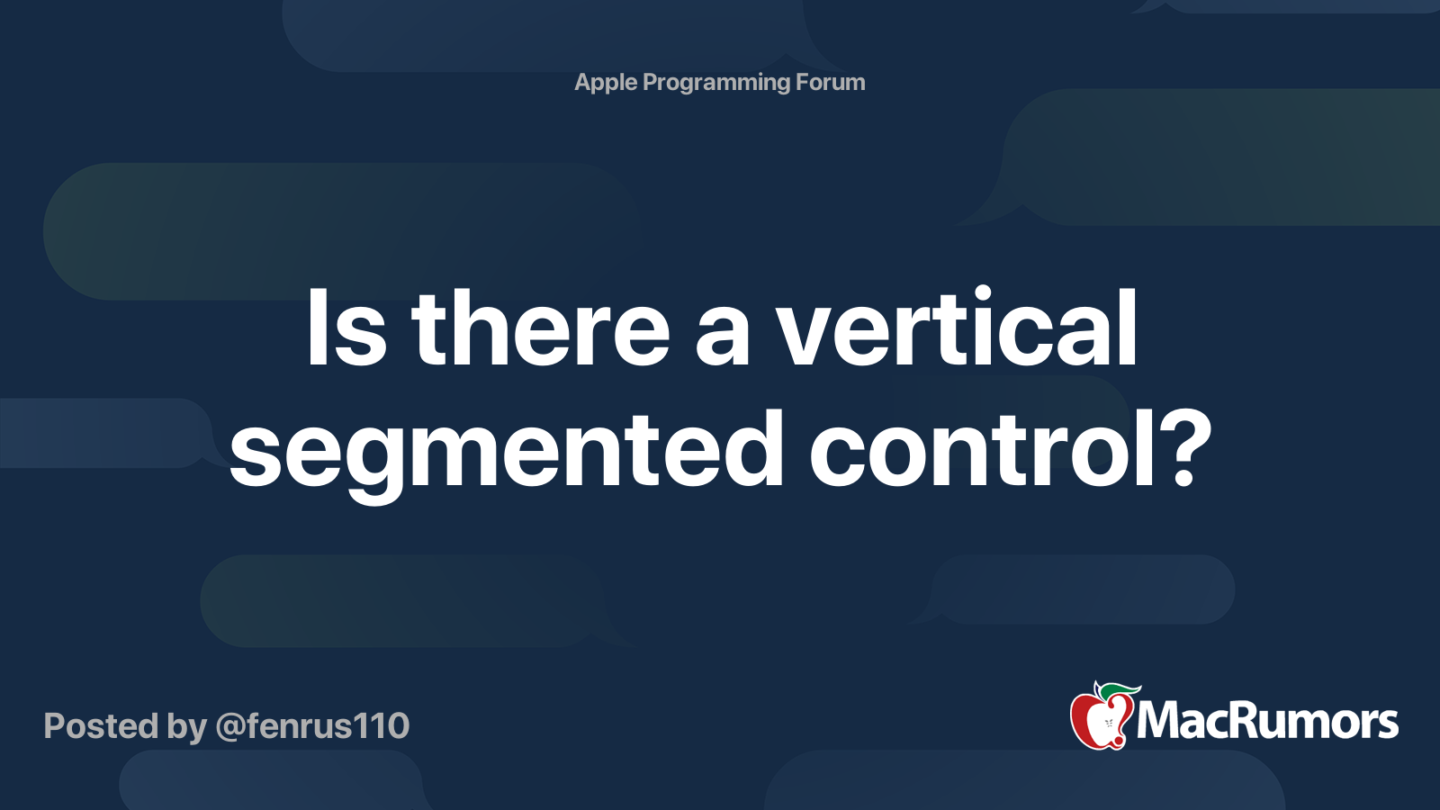 Is there a vertical segmented control? | MacRumors Forums