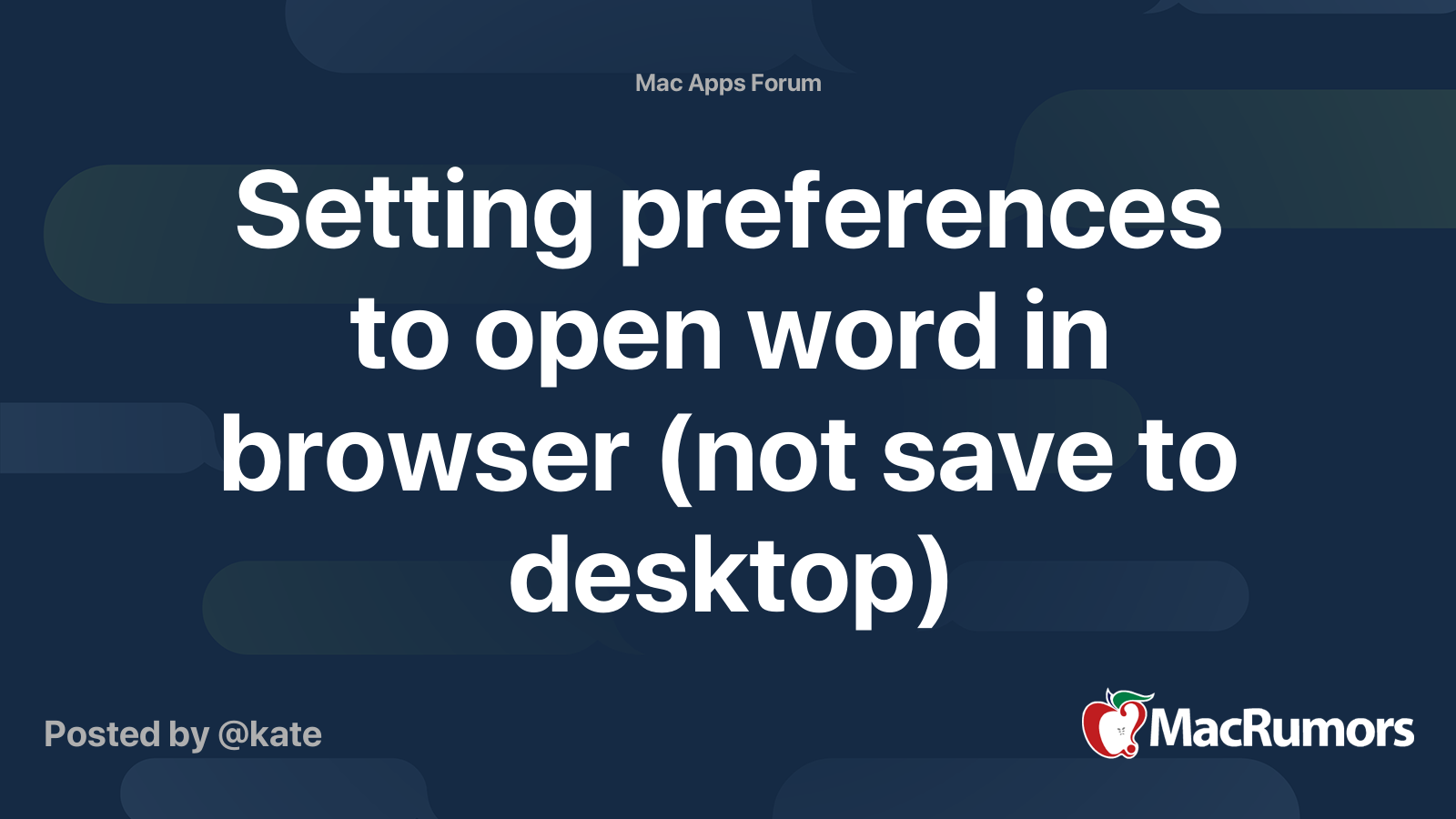 Setting preferences to open word in browser not save to desktop