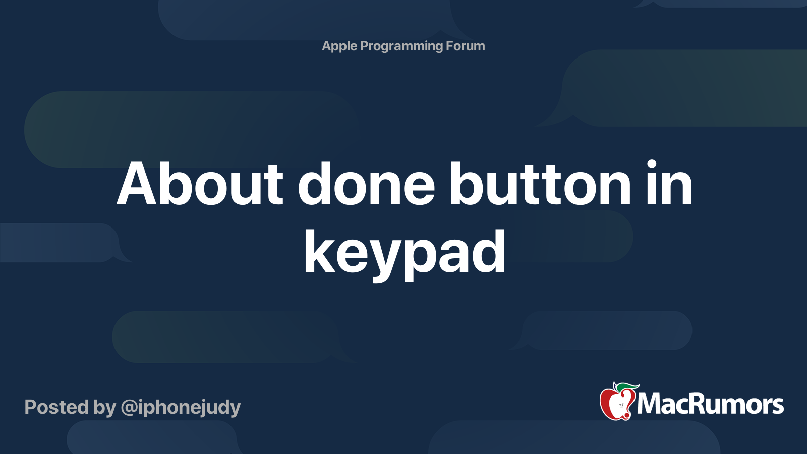 About done button in keypad | MacRumors Forums
