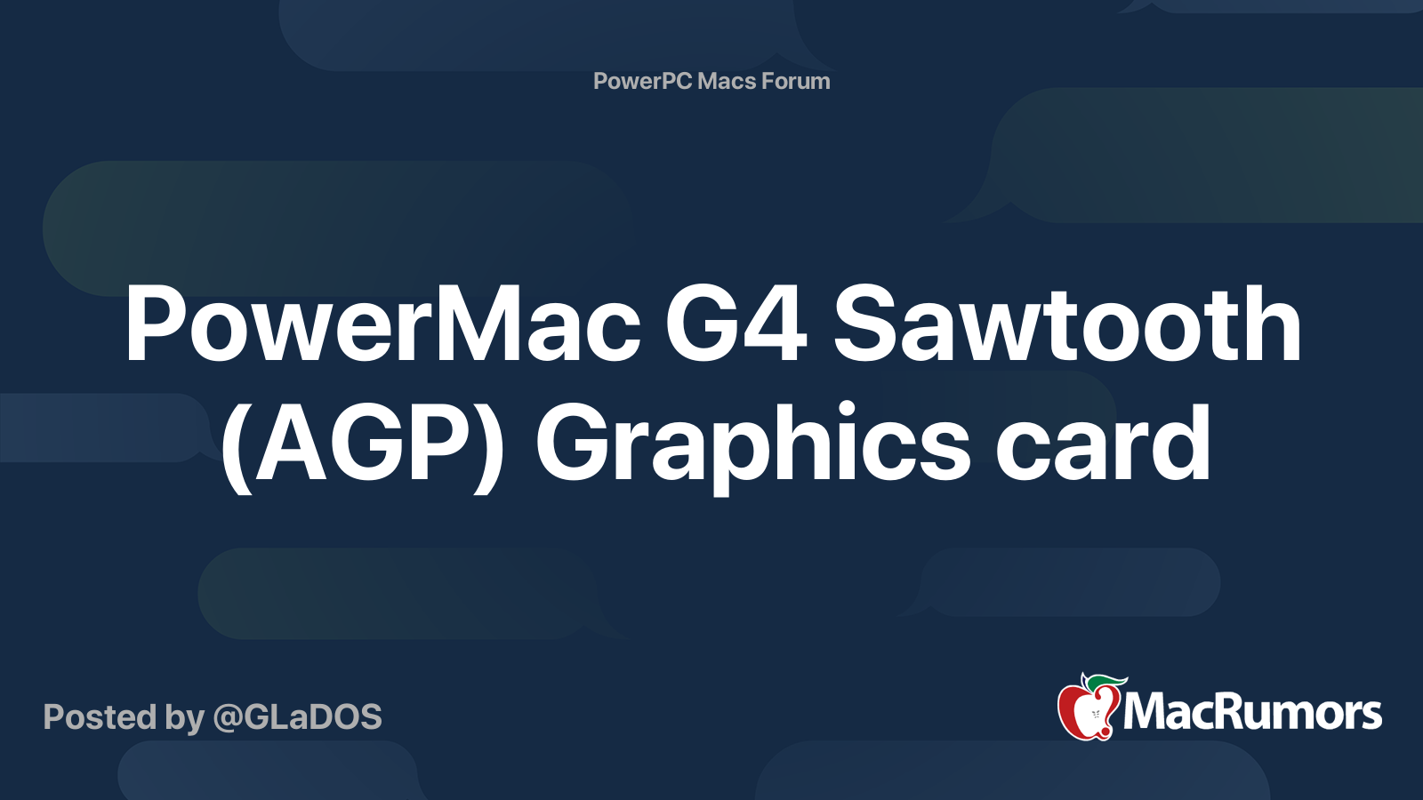 PowerMac G4 Sawtooth (AGP) Graphics card MacRumors Forums