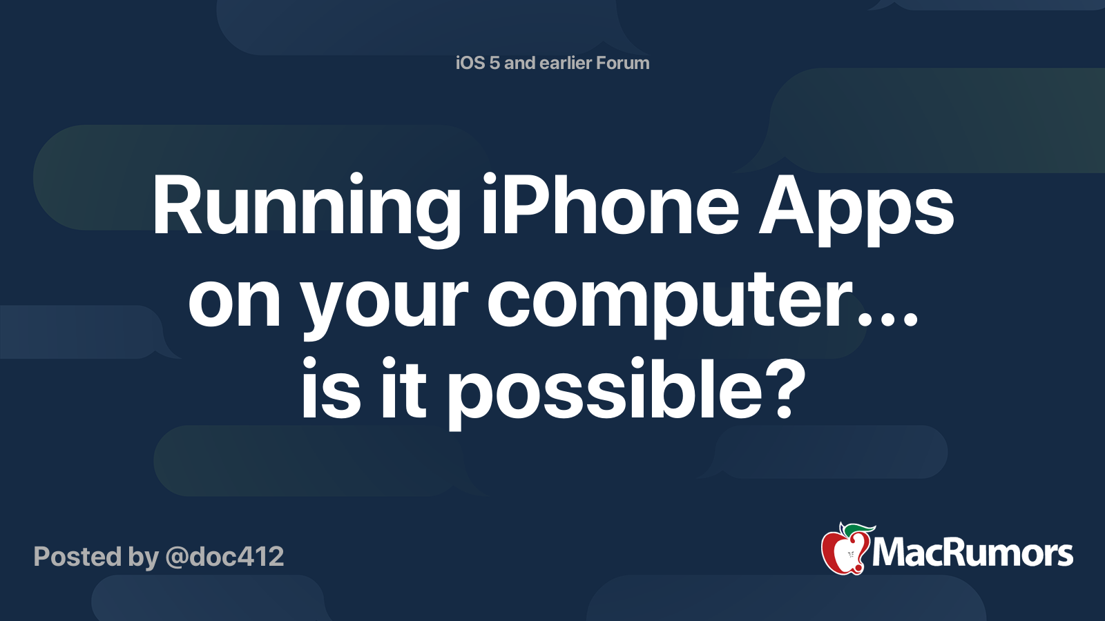 Running iPhone Apps on your computer... is it possible? MacRumors Forums
