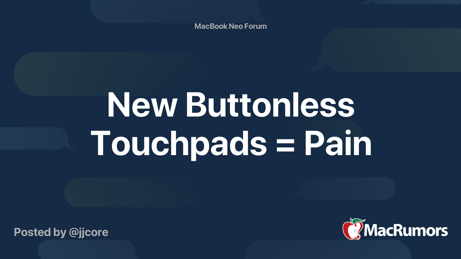 New Buttonless Touchpads = Pain | MacRumors Forums