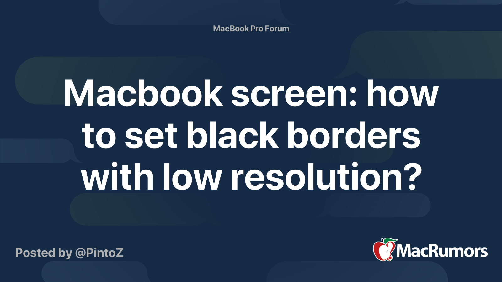 Macbook screen how to set black borders with low resolution