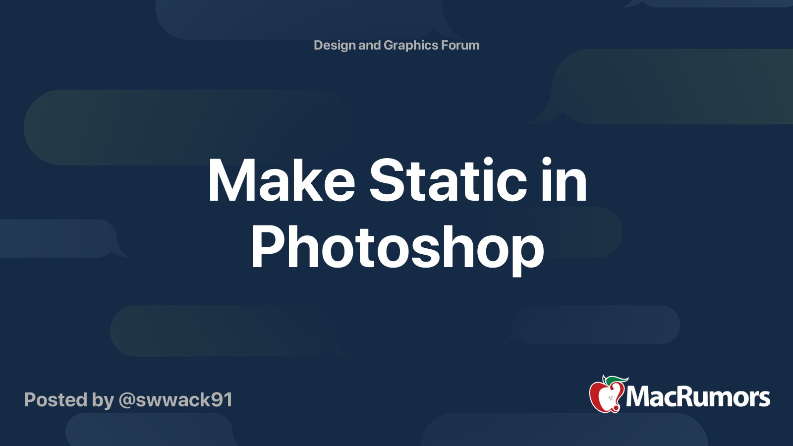 Make Static in MacRumors Forums