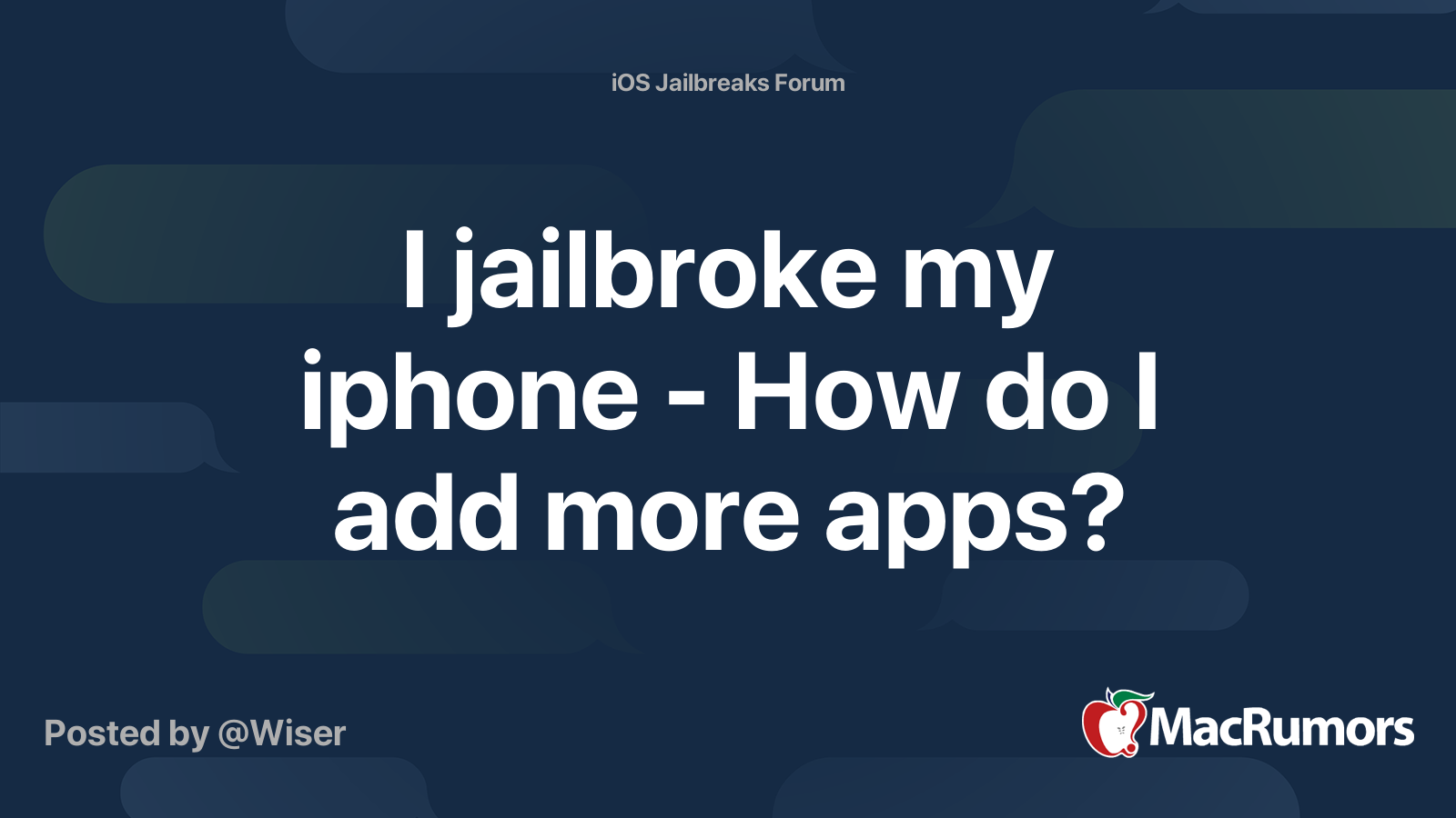 I jailbroke my iphone - How do I add more apps? | MacRumors Forums