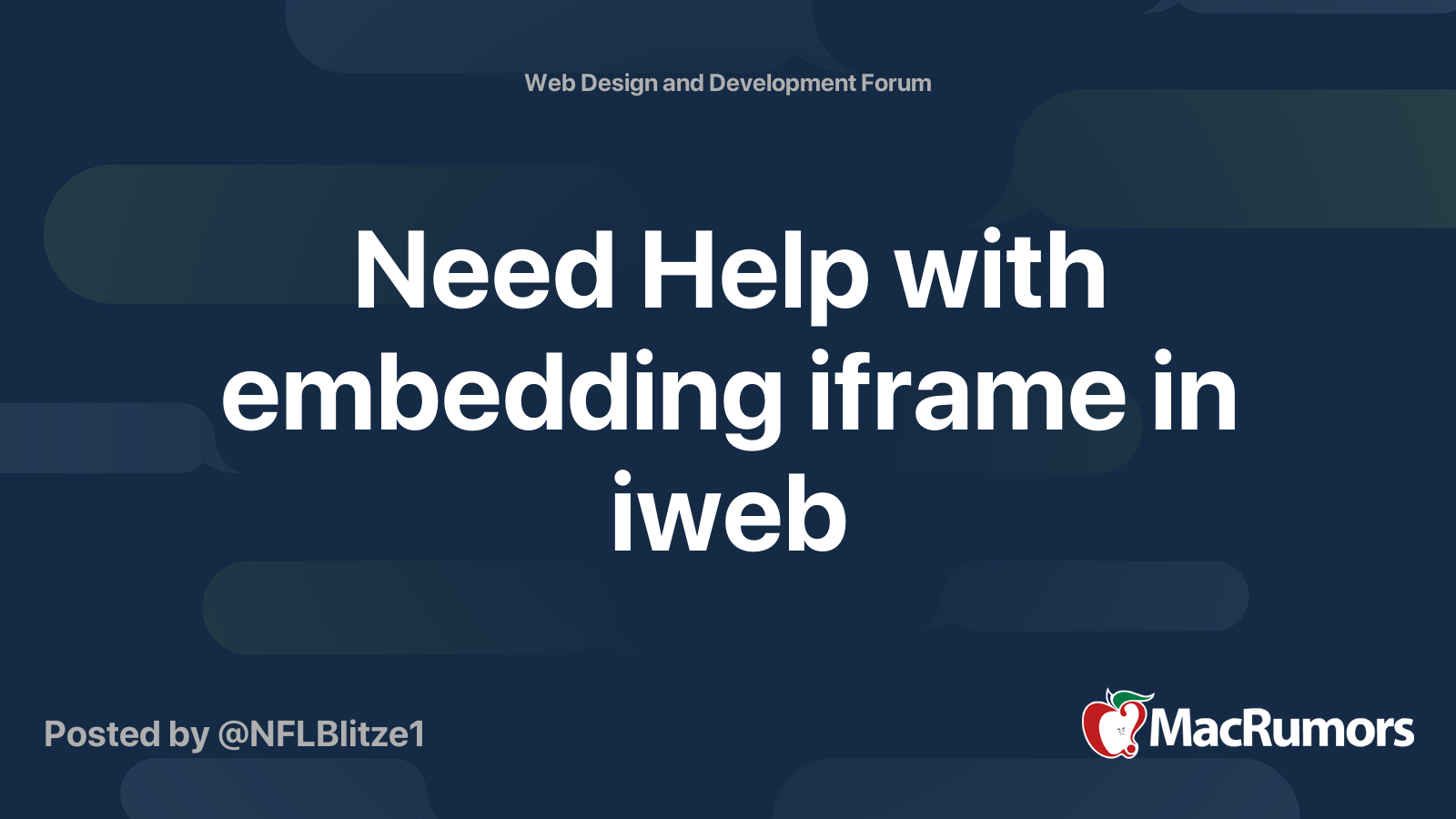 Need Help with embedding iframe in iweb | MacRumors Forums