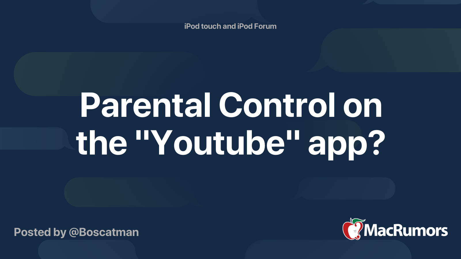 Parental Control On The Youtube App MacRumors Forums