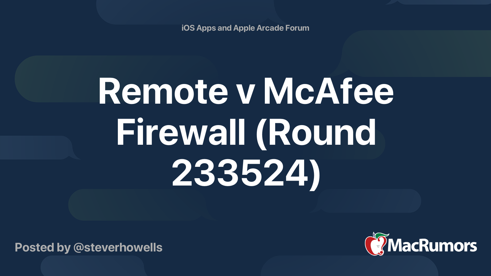 Remote V McAfee Firewall Round 233524 MacRumors Forums