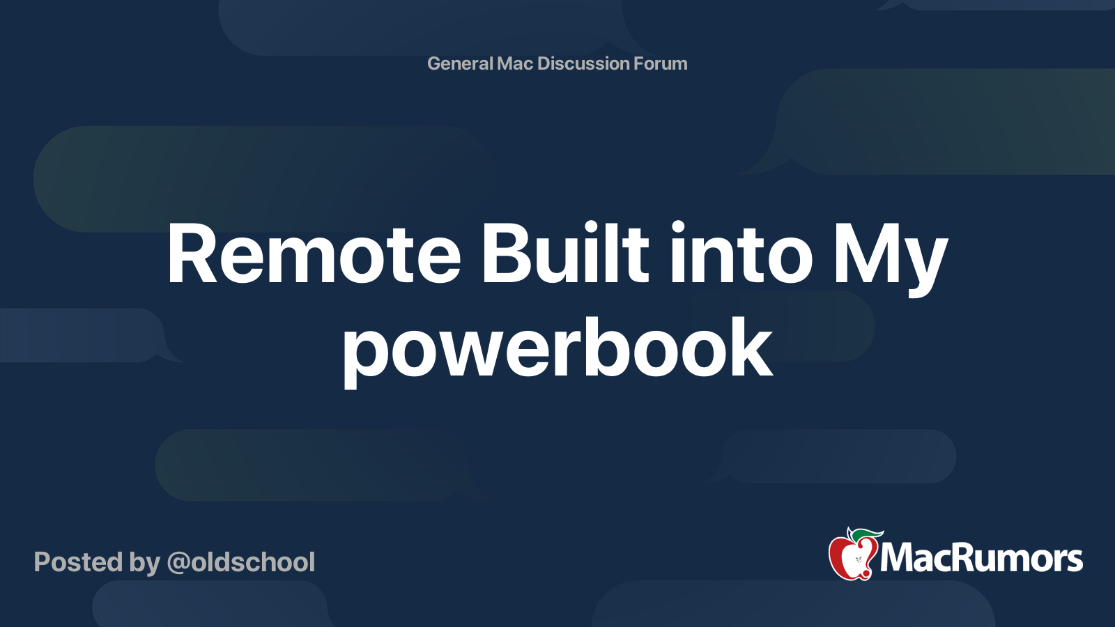 Remote Built into My powerbook | MacRumors Forums