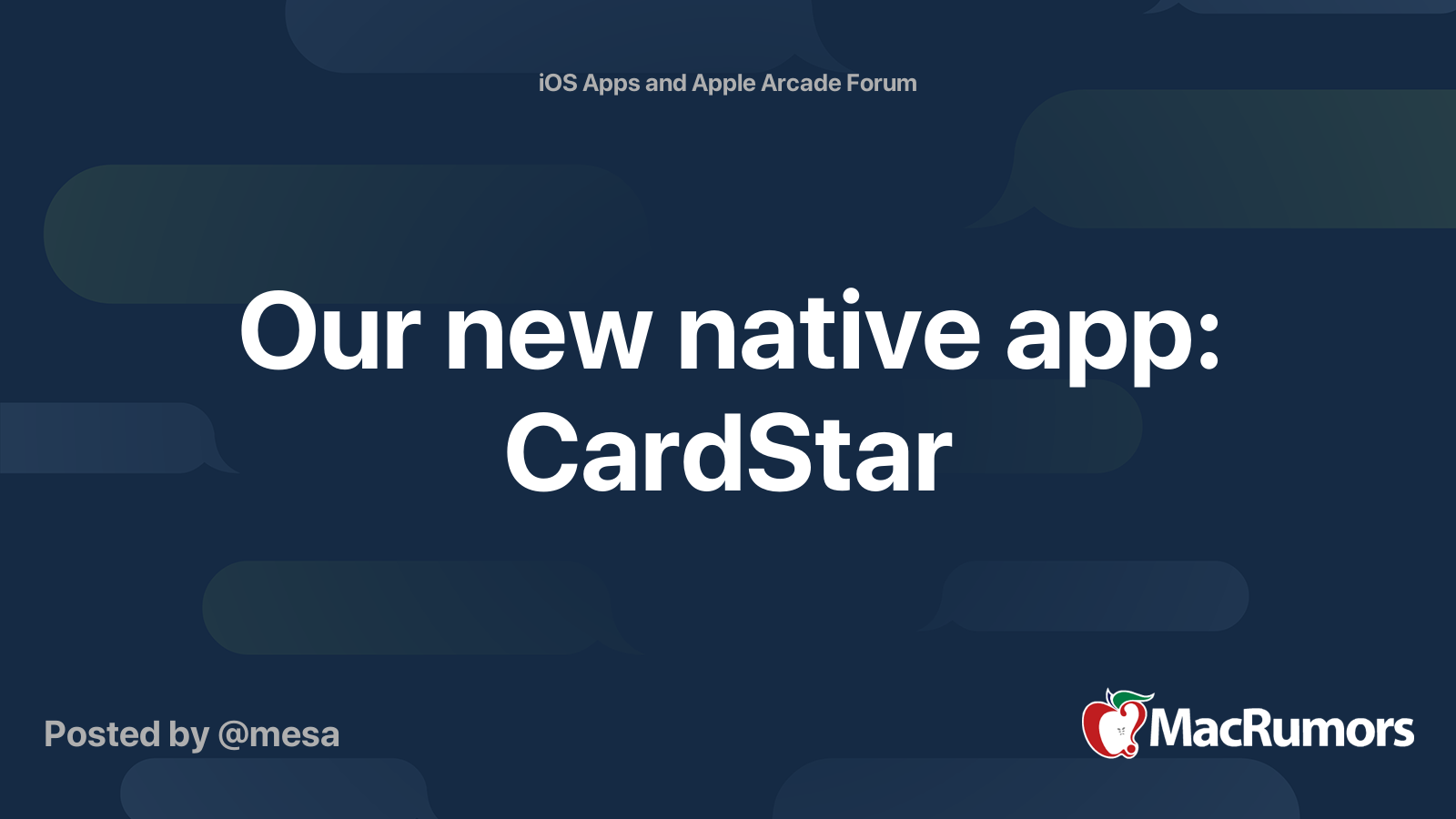 Our new native app: CardStar | MacRumors Forums