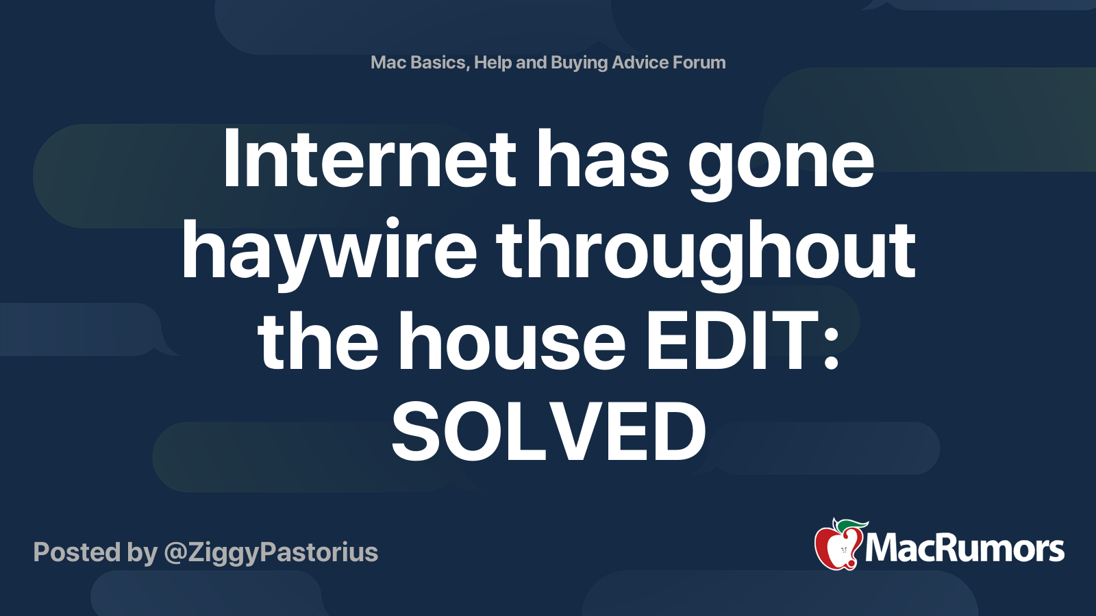 Internet has gone haywire throughout the house EDIT: SOLVED | MacRumors ...