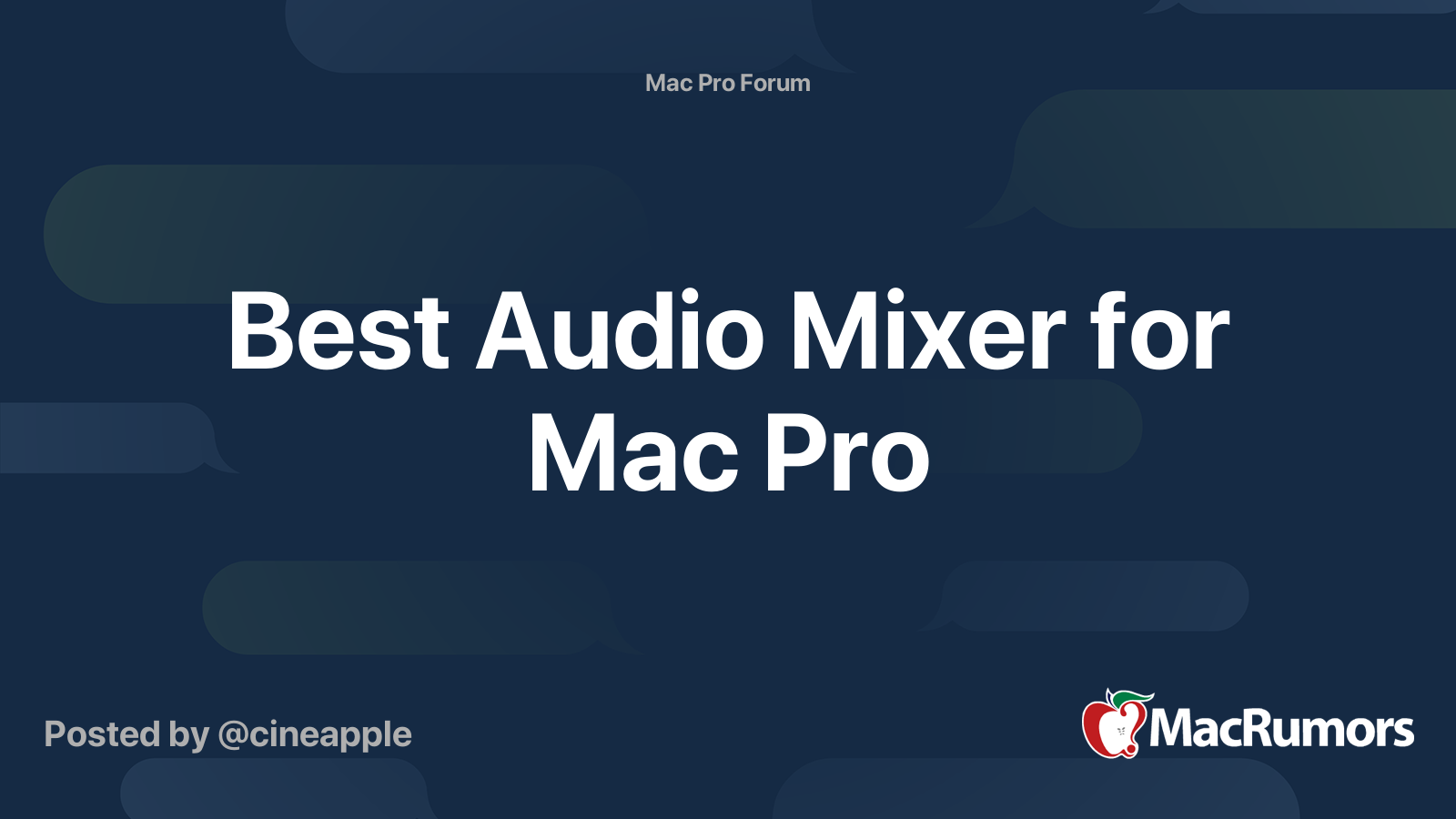 Best Audio Mixer for Mac Pro MacRumors Forums