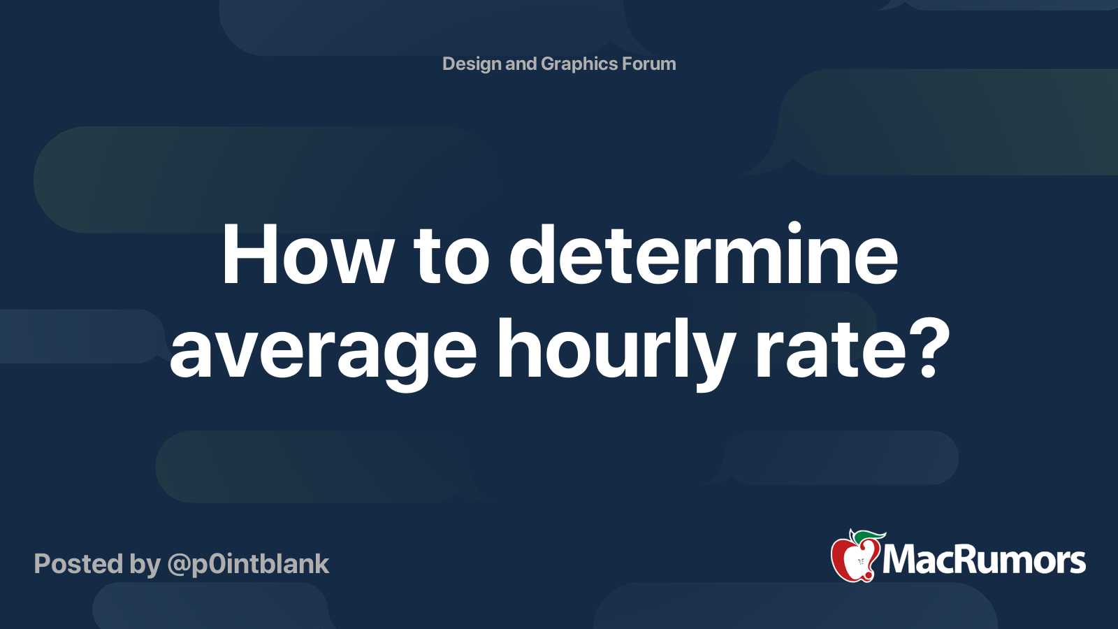 How to determine average hourly rate? MacRumors Forums