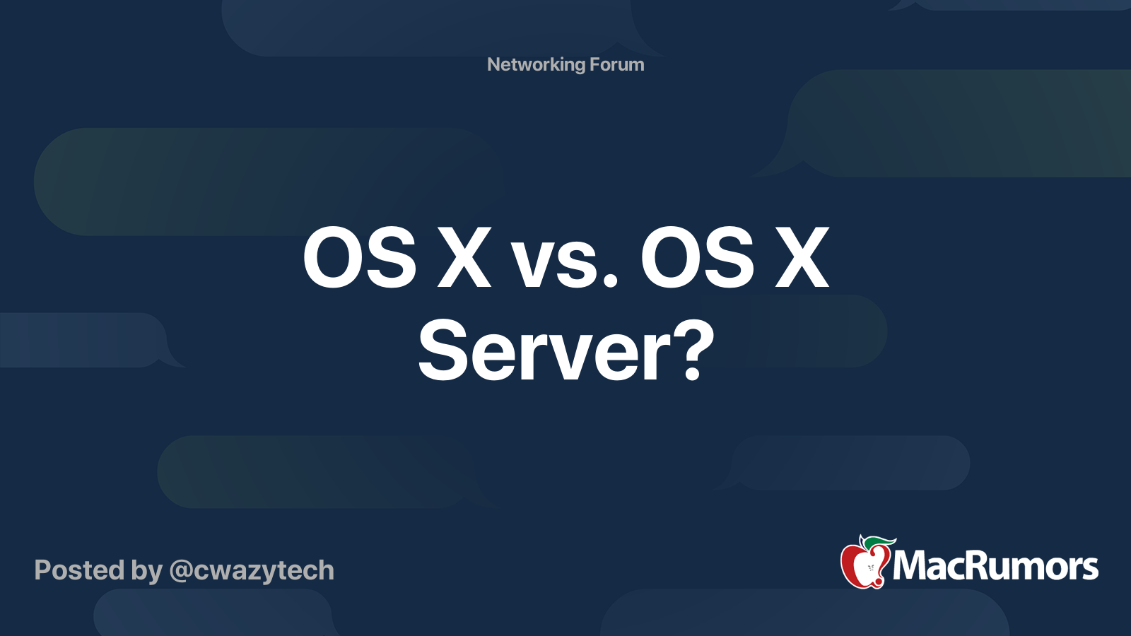 OS X vs. OS X Server? | MacRumors Forums
