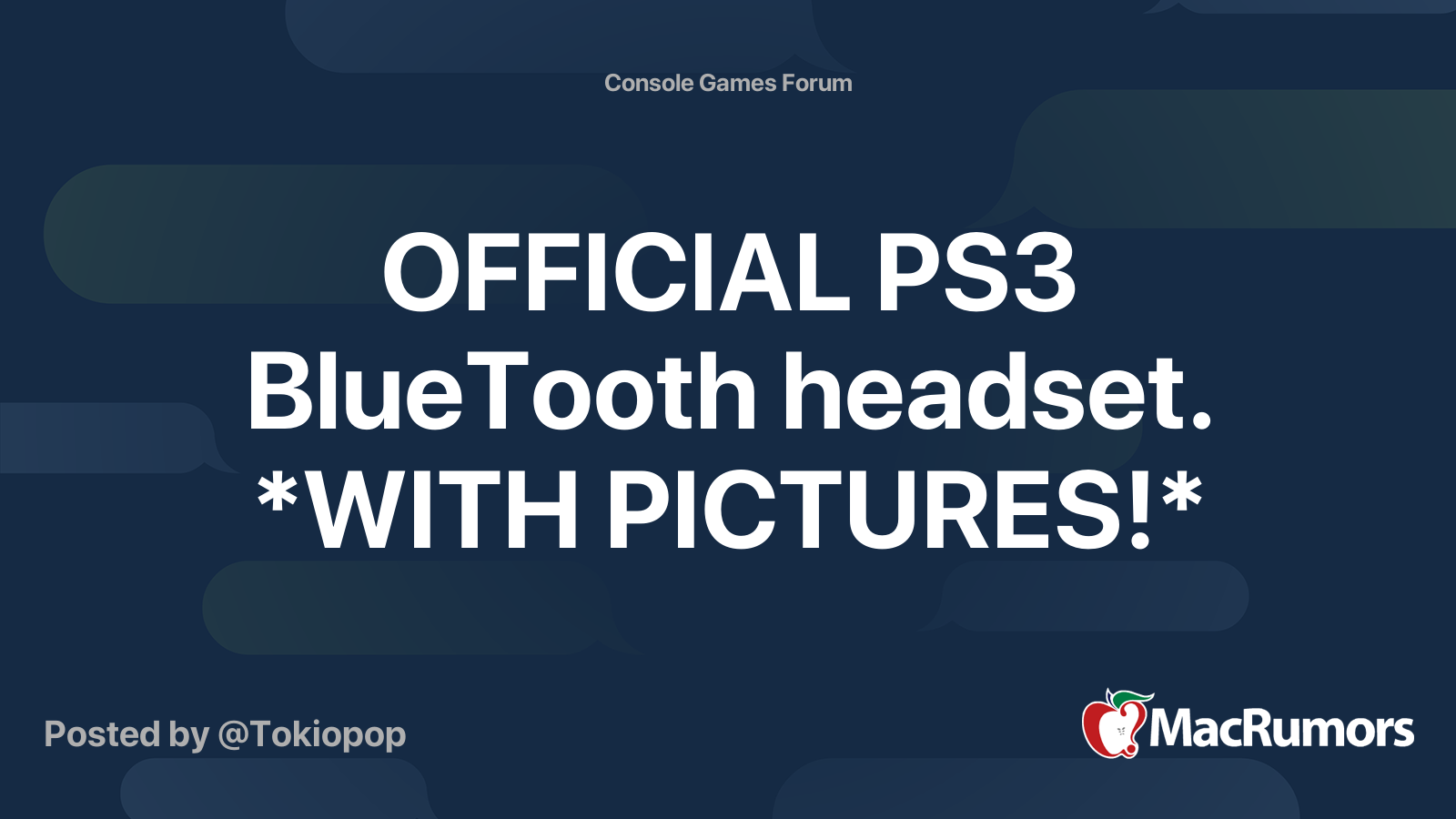OFFICIAL PS3 BlueTooth headset. *WITH PICTURES!* MacRumors Forums
