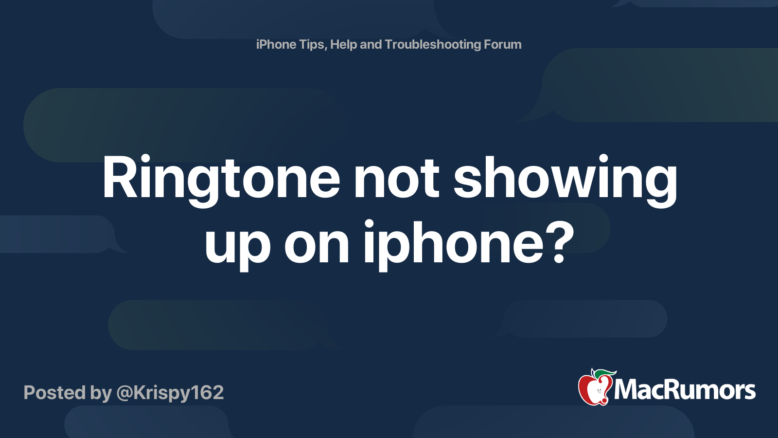 Ringtone not showing up on iphone? | MacRumors Forums