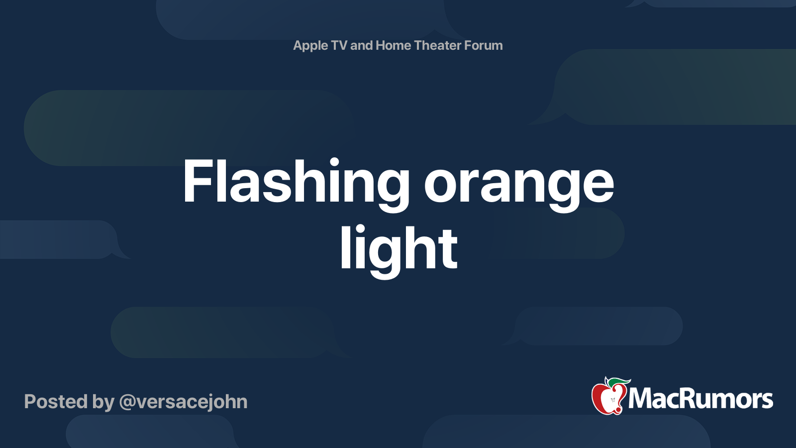 Flashing orange light MacRumors Forums