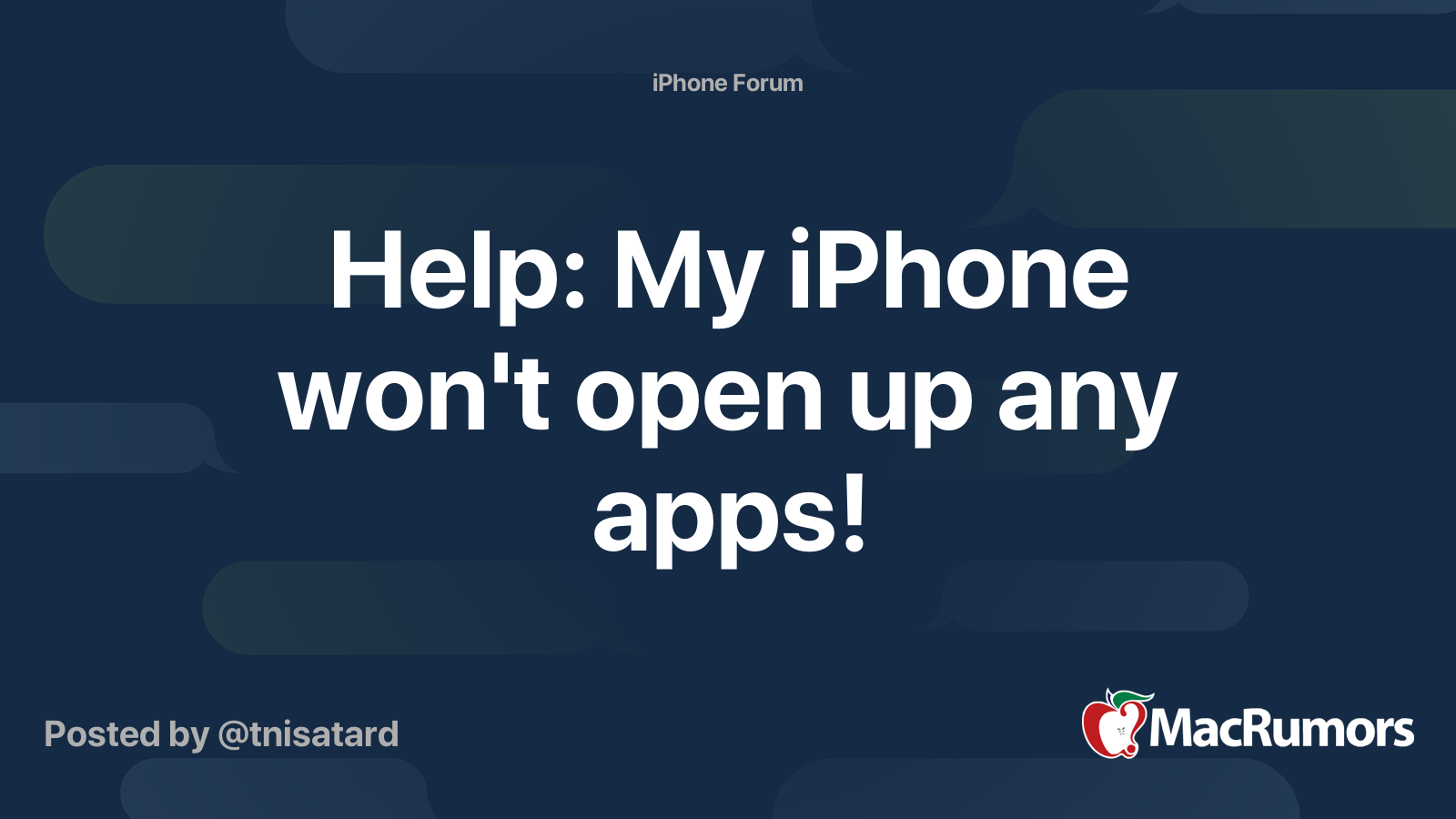 Help: My iPhone won't open up any apps! | MacRumors Forums