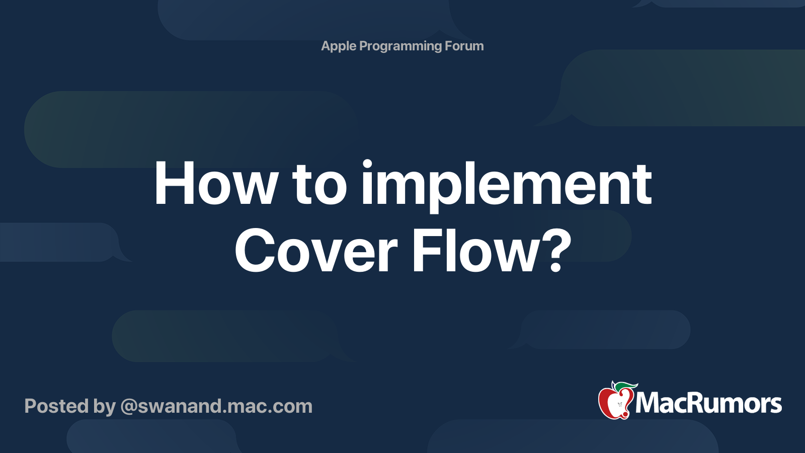 How to implement Cover Flow? | MacRumors Forums