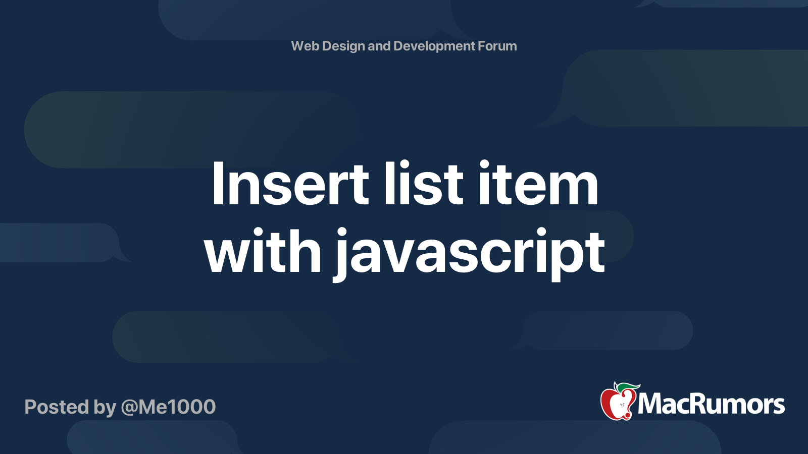 Insert list item with javascript MacRumors Forums