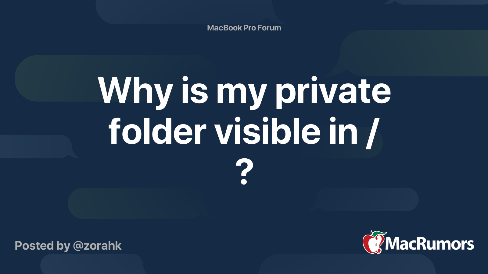 Why is my private folder visible in / ? MacRumors Forums