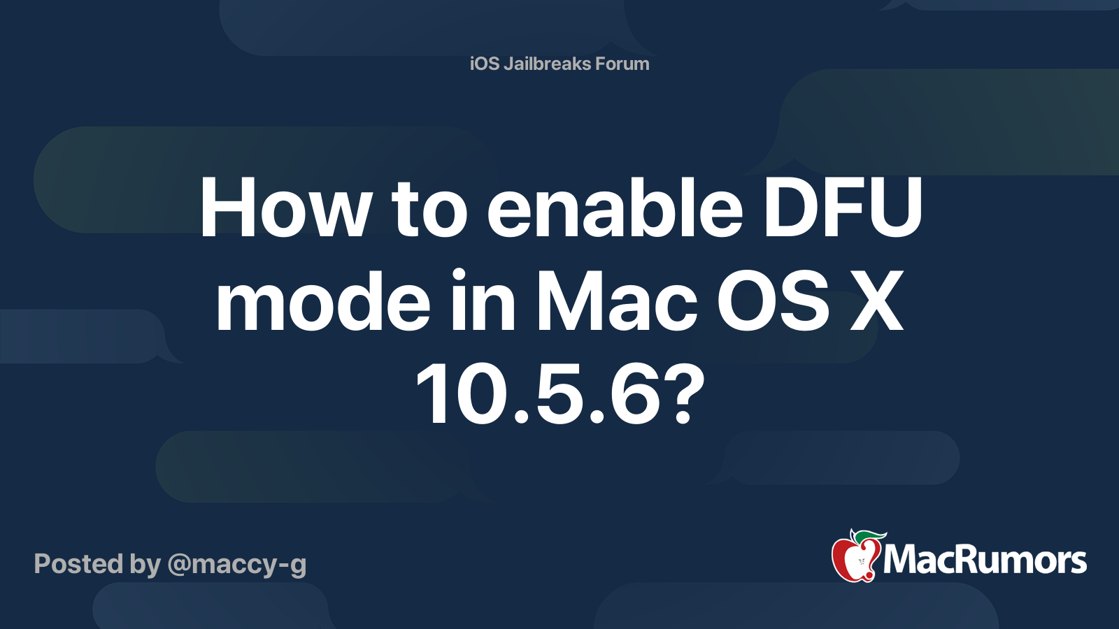 how-to-enable-dfu-mode-in-mac-os-x-10-5-6-macrumors-forums