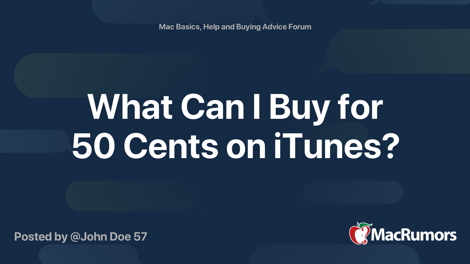 What Can I Buy for 50 Cents on iTunes? MacRumors Forums