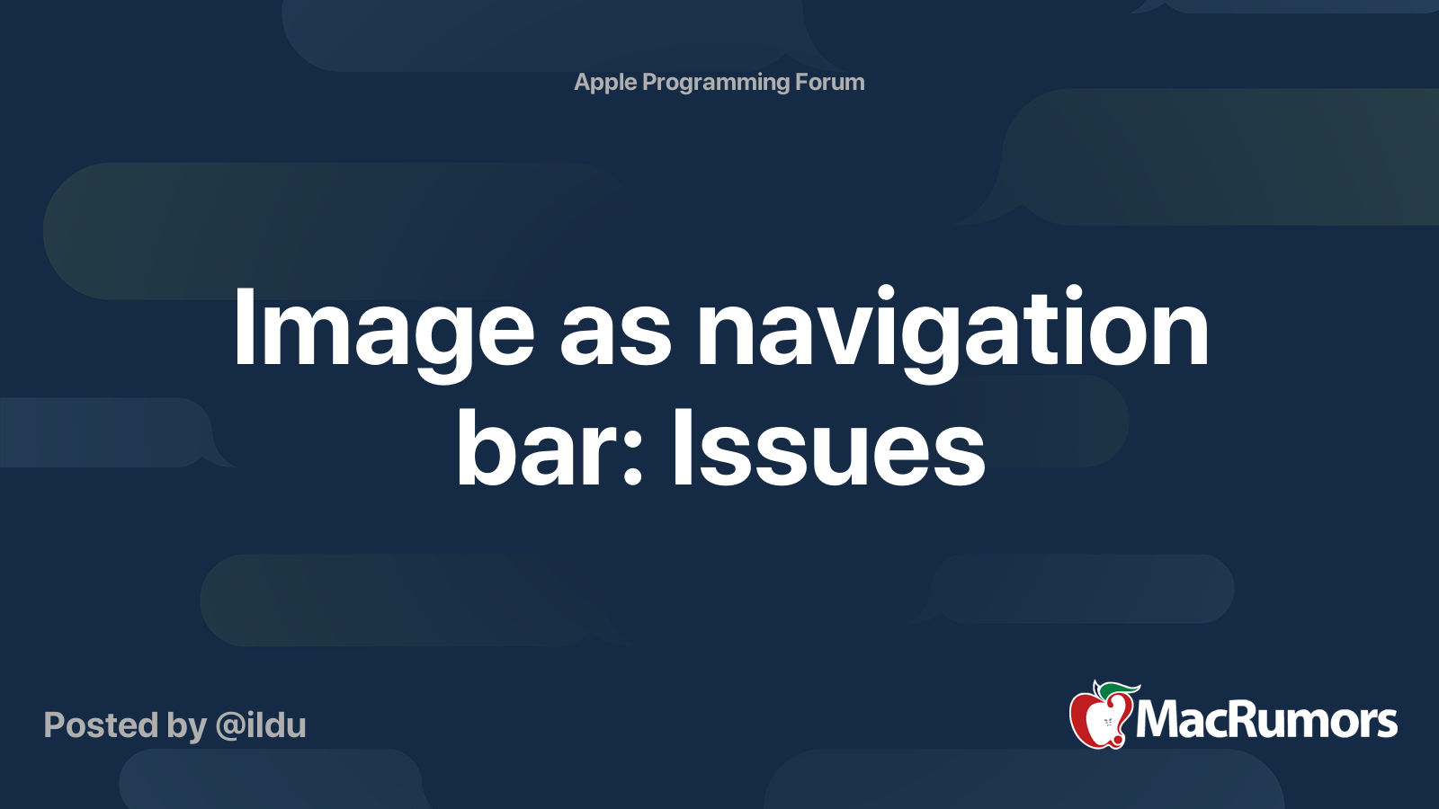 Image as navigation bar: Issues | MacRumors Forums