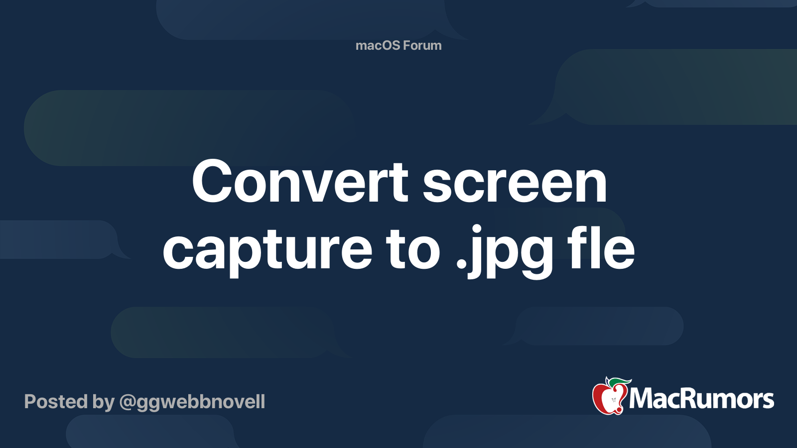 Convert screen capture to .jpg fle MacRumors Forums