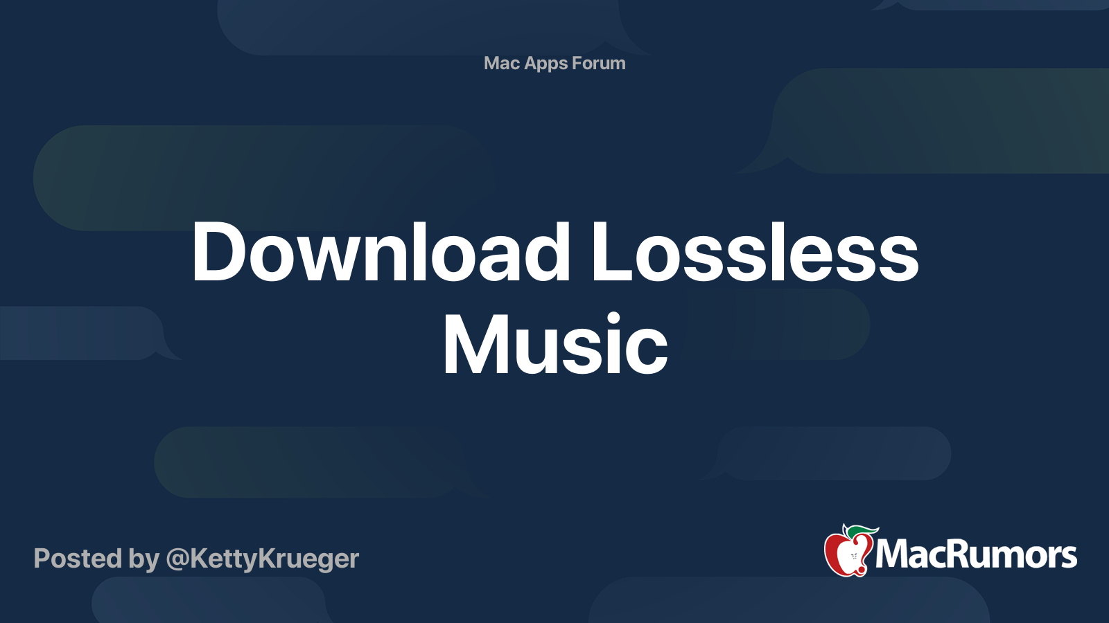 Download Lossless Music MacRumors Forums