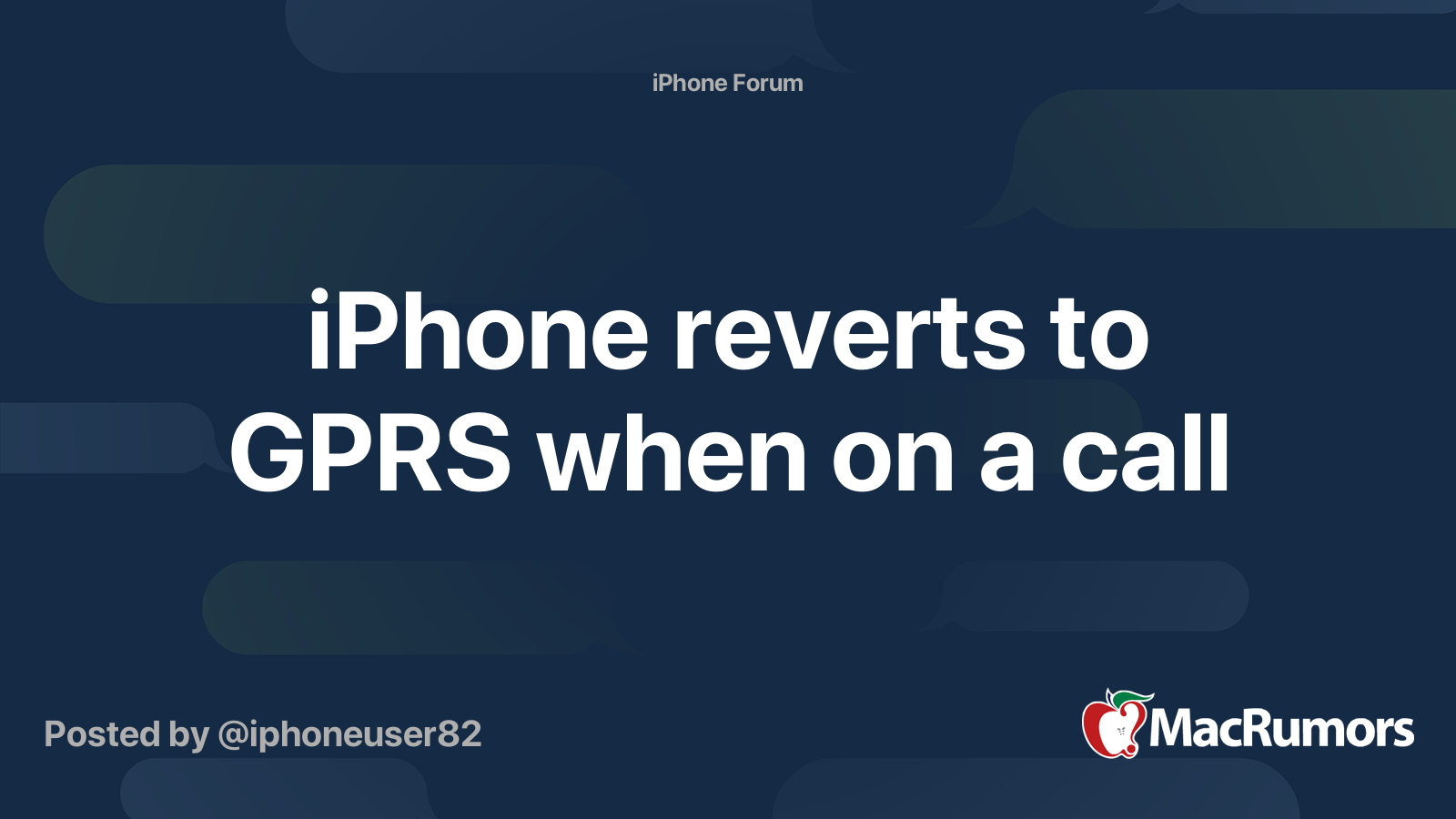 iPhone reverts to GPRS when on a call MacRumors Forums