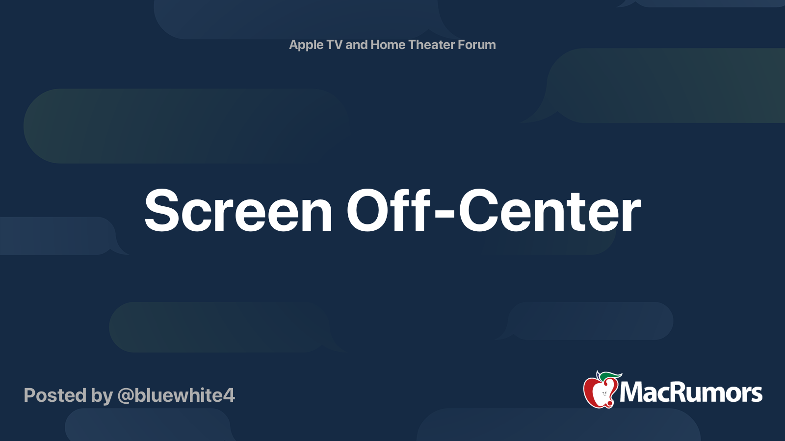 Screen OffCenter MacRumors Forums