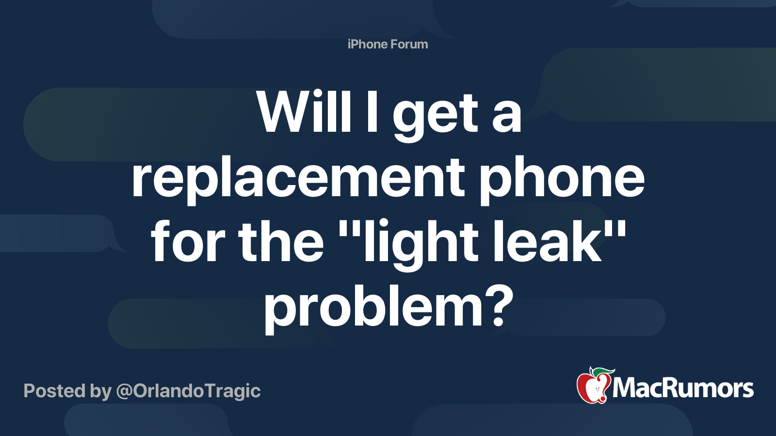 Will I get a replacement phone for the "light leak" problem