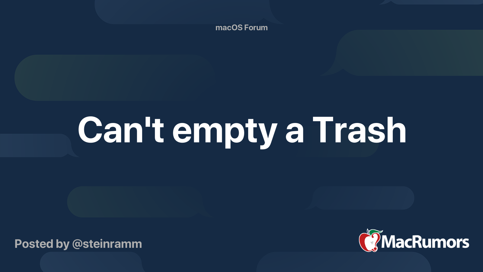 Can't empty a Trash MacRumors Forums
