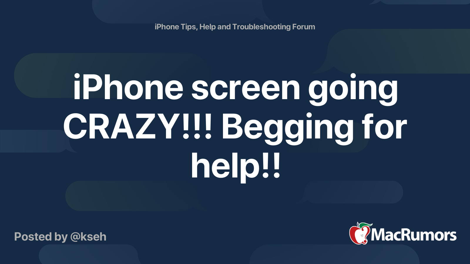 iPhone screen going CRAZY!!! Begging for help!! MacRumors Forums