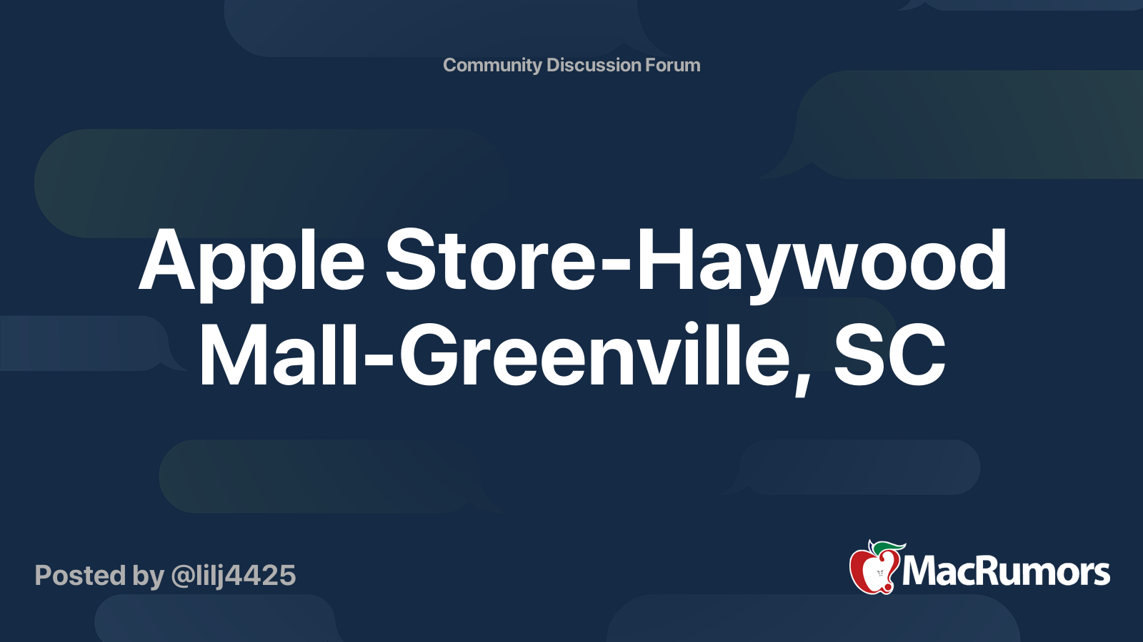 Apple StoreHaywood MallGreenville, SC MacRumors Forums