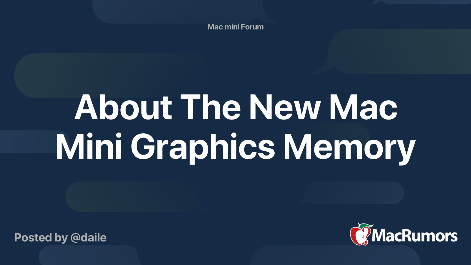 About The New Mac Mini Graphics Memory | MacRumors Forums