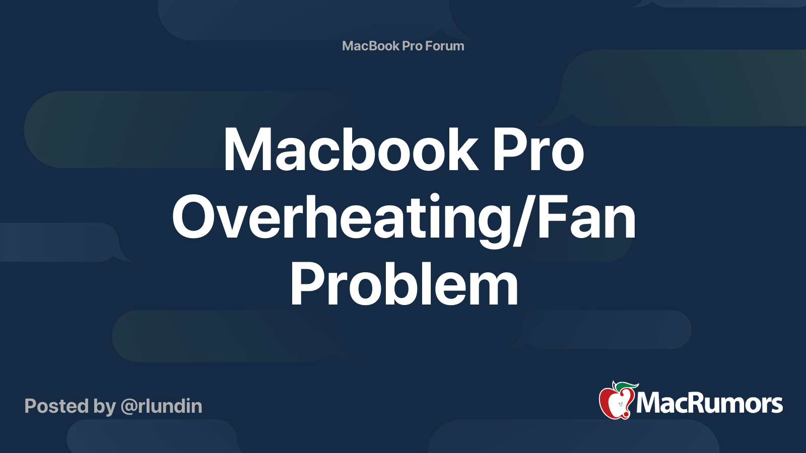 Macbook Pro Overheating/Fan Problem | MacRumors Forums