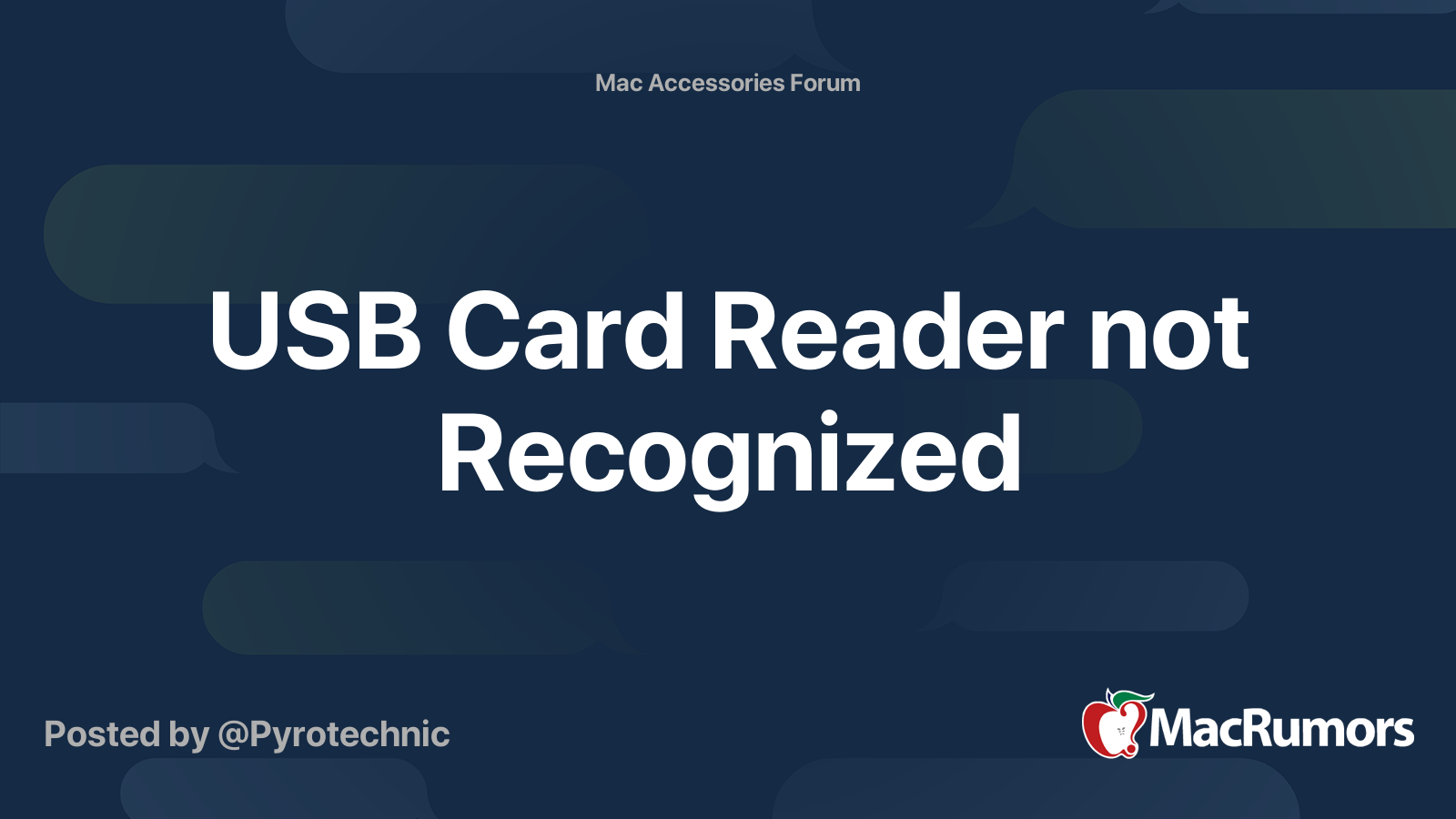 USB Card Reader not Recognized MacRumors Forums