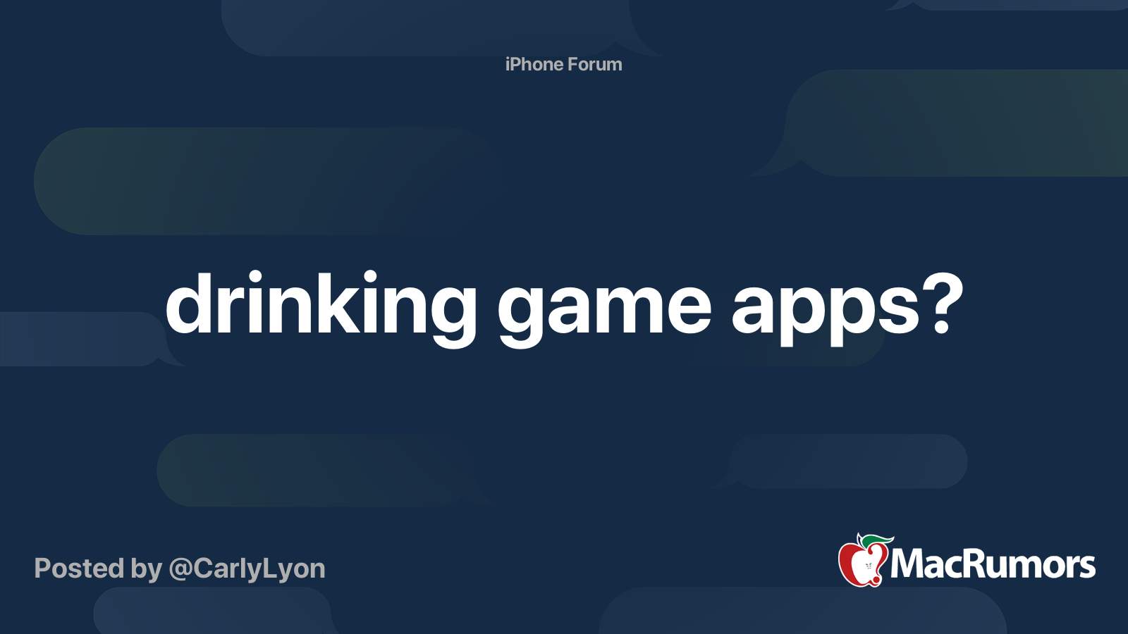 drinking game apps? | MacRumors Forums