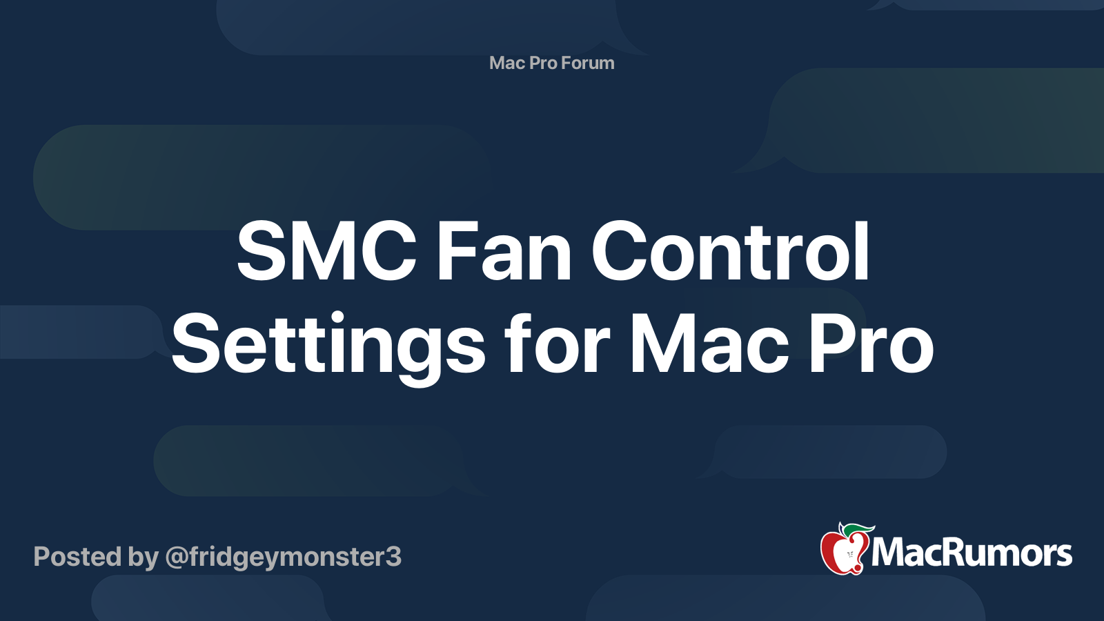 SMC Fan Control Settings for Mac Pro MacRumors Forums