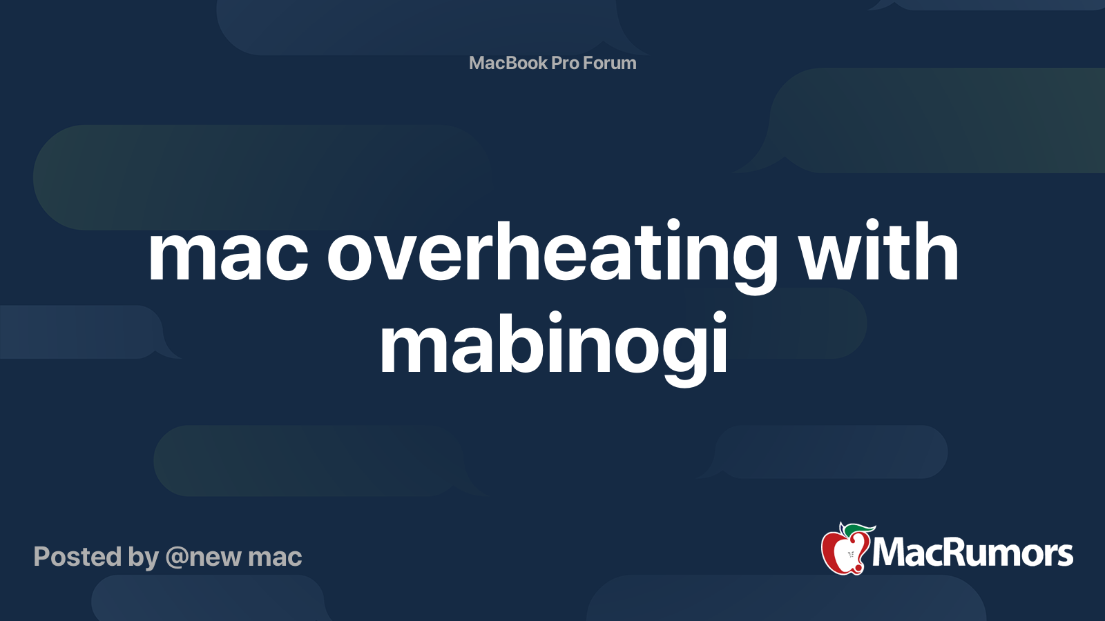 Mac Overheating With Mabinogi Macrumors Forums