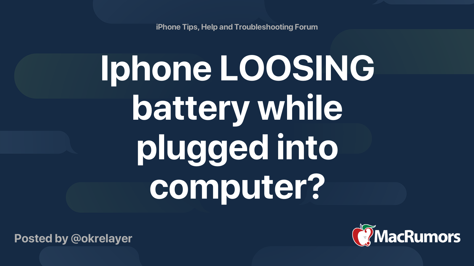 Iphone LOOSING battery while plugged into computer? MacRumors Forums