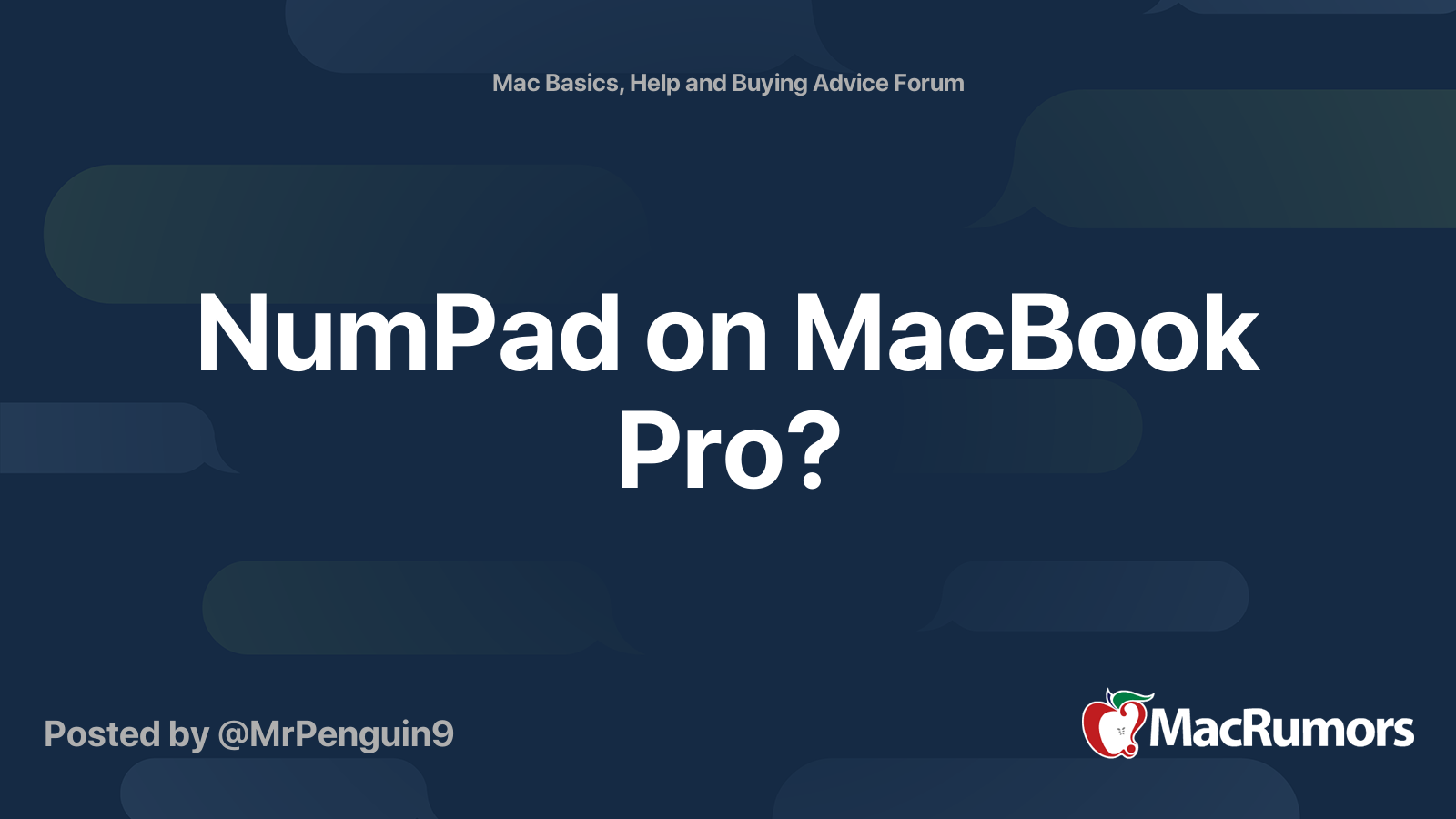 NumPad On MacBook Pro MacRumors Forums